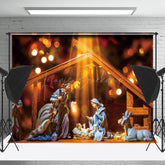 Lofaris Schäbig Scheune Krippe Jesus Skulptur Weihnachten Hintergrund